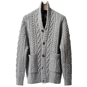 Cable heavy long cardigan (gray)[premium quality]