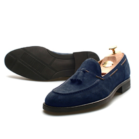 suede loafer shoes (Navy)
