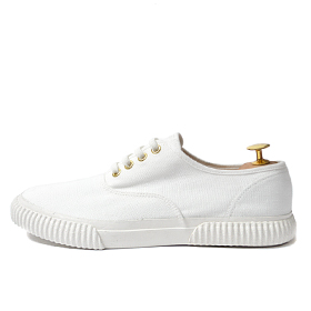 minimal canvas sneakers (White)