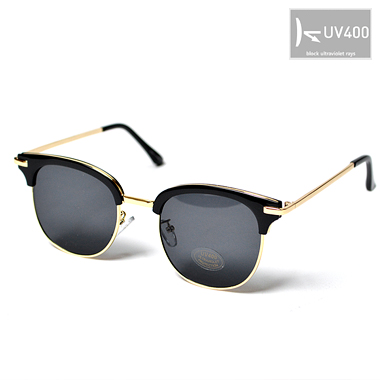 A-01 Half gold Sunglasses (Black)[UV400 자외선차단 렌즈]　