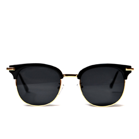 A-01 Half gold Sunglasses (Black)[UV400 자외선차단 렌즈]
