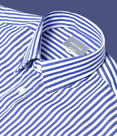 Royal Twill cotton stripe shirts (Darkblue)